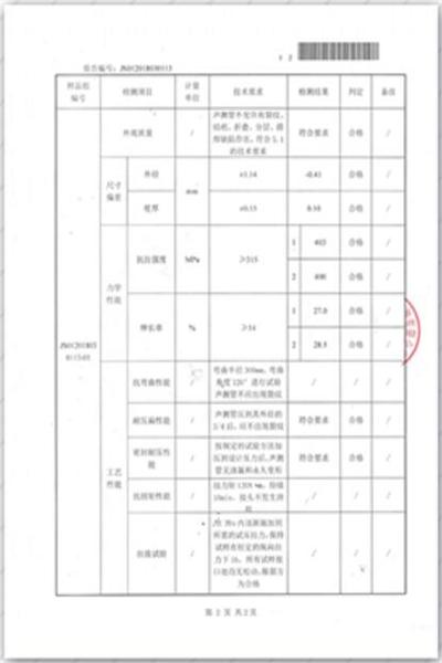 邯郸出厂检测报告